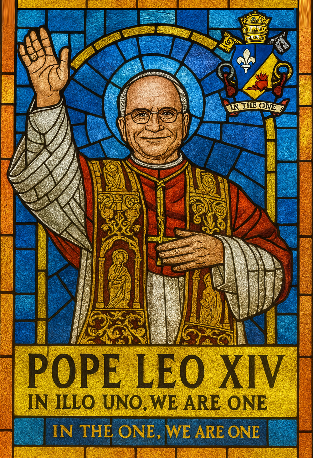 Kaca patri Pope Leo XIV